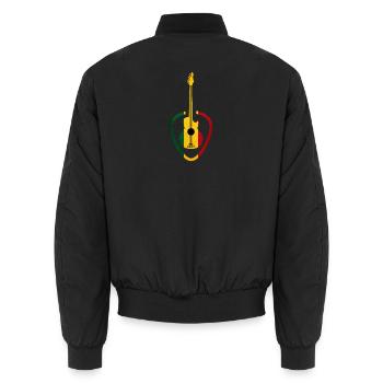 Rastafarian-tone guitar - Unisex Bomber Jacket - black - Back - AI Model Male 185 light (185cm)