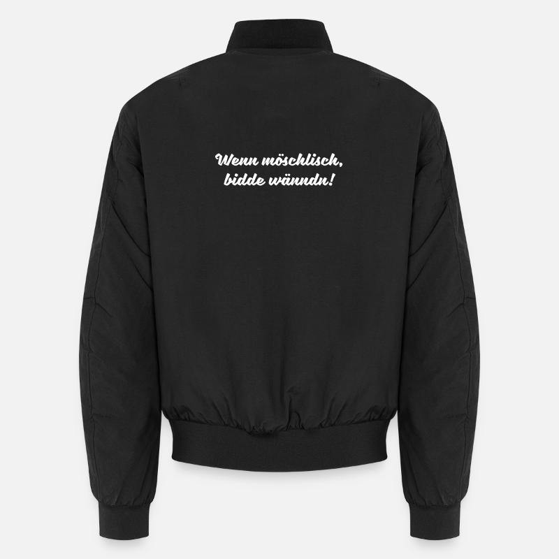Bitte Wenden Sächsischer Spruch Ossi DDR Geschenk Unisex Bomberjacke