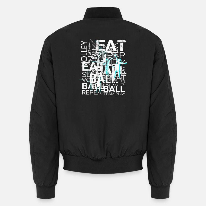Volleyball Text Art Unisex Bomberjacke