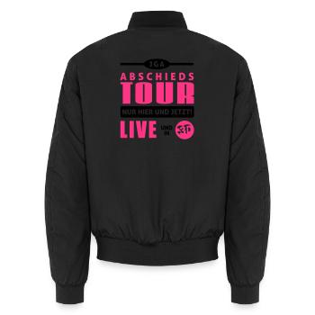Zum Junggesellen-Abschied LIVE und in 3D - Unisex Bomberjacke - Schwarz - Hinten - AI Model Male 185 light (185cm)