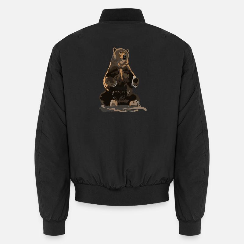 Bear - Unisex Bomber Jacket - black