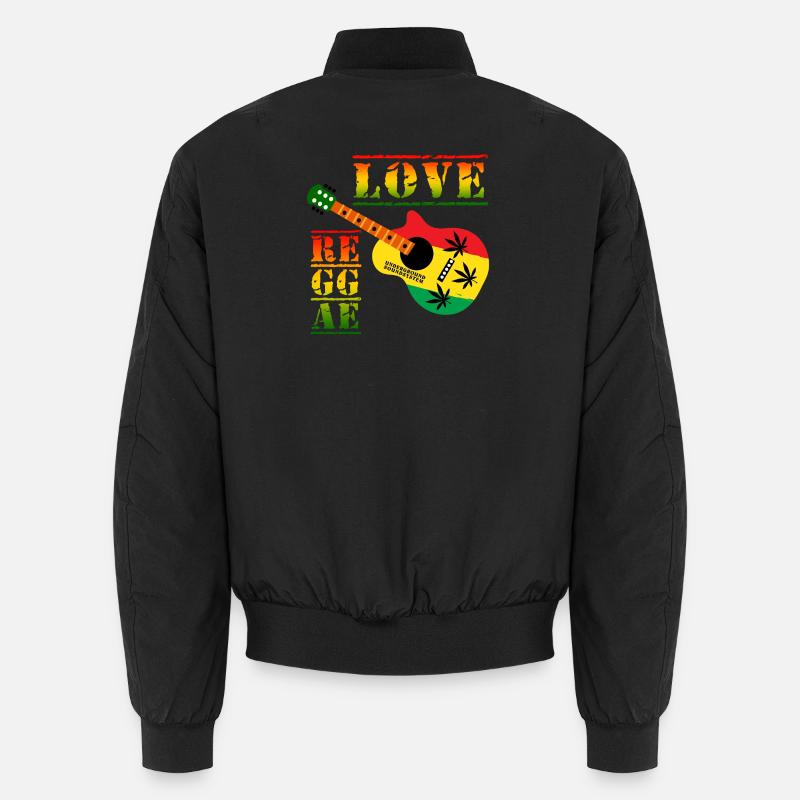 Love Reggae Guitar Rastastil Unisex Bomber Jacket