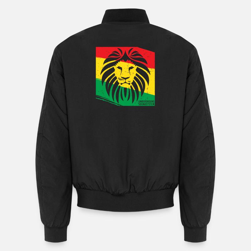 Lion de style rasta - Bomber unisexe - noir