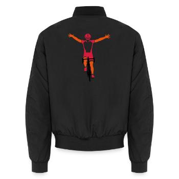 Rennrad Finish - Unisex Bomberjacke - Schwarz - Hinten - AI Model Male 185 light (185cm)