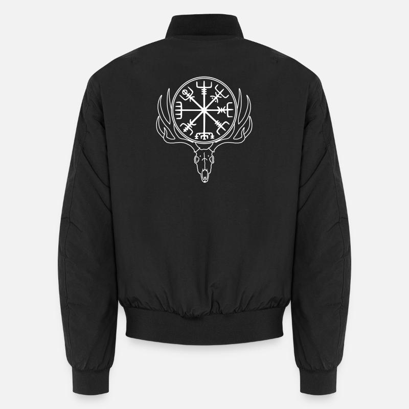 Vegvisir Schädel, Wikingerkompass Unisex Bomberjacke