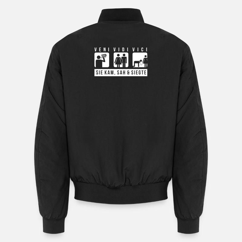 Junggesellenabschied Kam Sah Siegte Spruch Party Unisex Bomberjacke