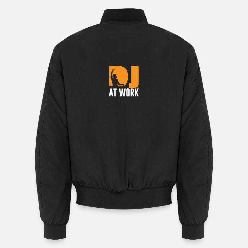 DJ at work - Unisex Bomber Jacket - black