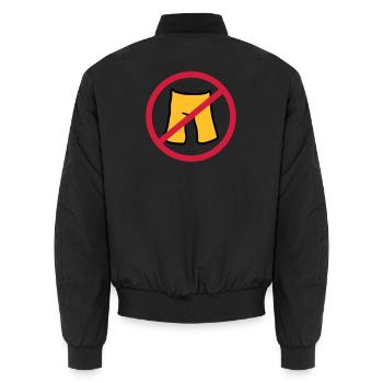 do not put on pants short shorts forbidden shield z - Unisex Bomber Jacket - black - Back - AI Model Male 185 light (185cm)