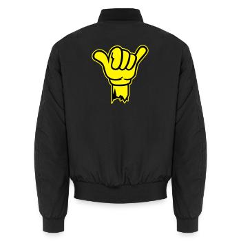 hand shaka finger - Unisex Bomberjacke - Schwarz - Hinten - AI Model Male 185 light (185cm)