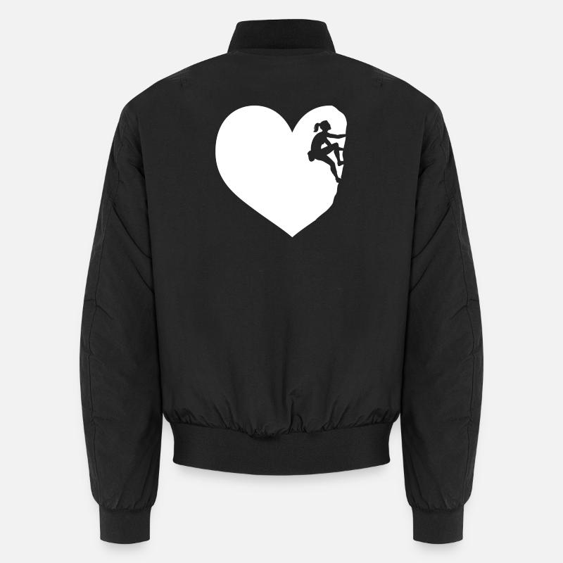 Ich Liebe Klettern Bergsteigen Boulder Herz Unisex Bomberjacke