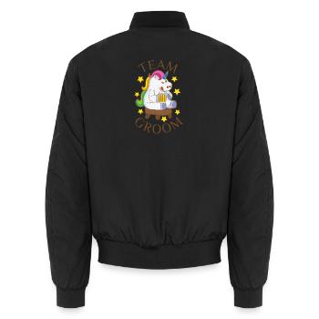Team Bräutigam Einhorn Partnerlook Junggeselle Fun - Unisex Bomberjacke - Schwarz - Hinten - AI Model Male 185 light (185cm)
