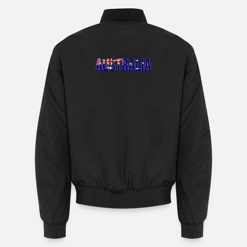 Australia Flag Font Design - Unisex Bomber Jacket - black