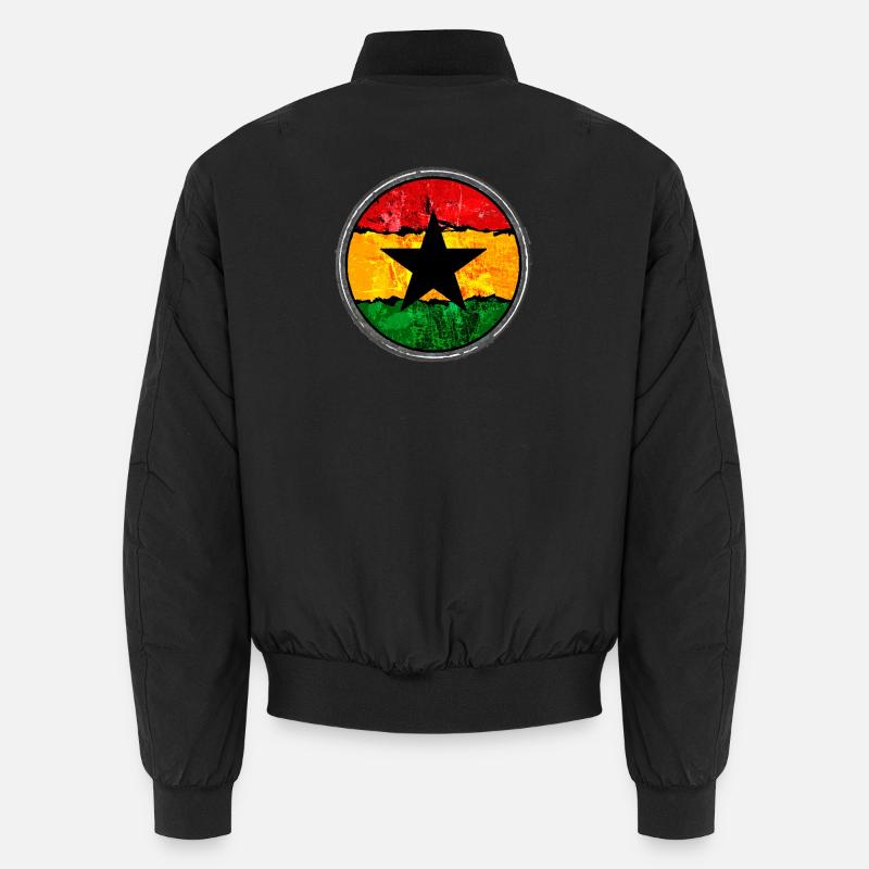 Rasta  mit Stern - Unisex Bomberjacke - Schwarz