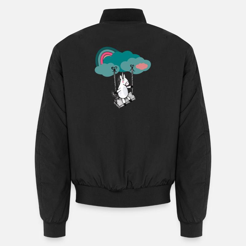 Glückliches Einhorn - Unisex Bomberjacke - Schwarz