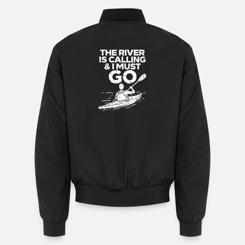 Kayaking Kayak Paddling - Unisex Bomber Jacket - black
