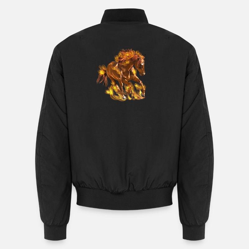 Pferd - Unisex Bomberjacke - Schwarz