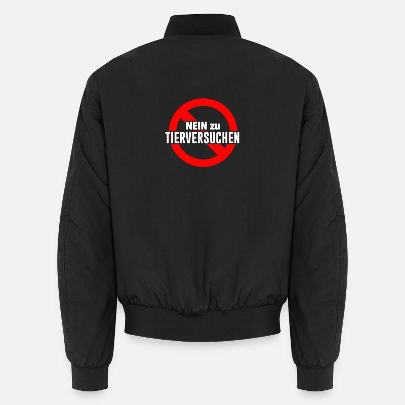 Nein zu Tierversuchen - Unisex Bomberjacke - Schwarz