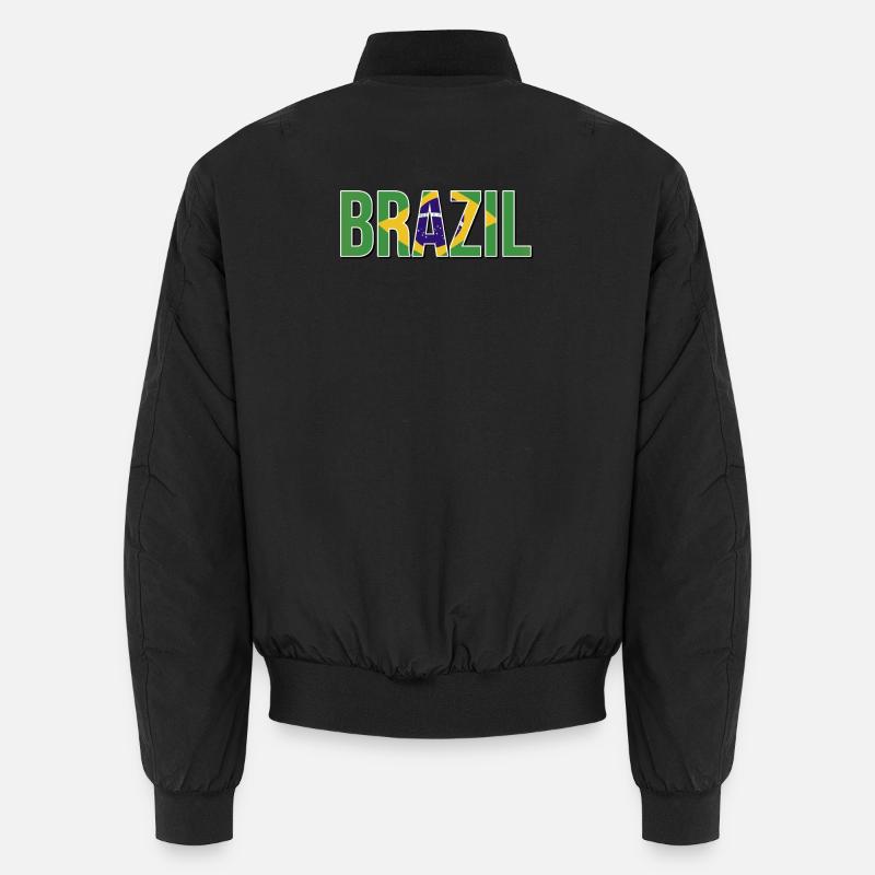 Brazilian flag typography - Unisex Bomber Jacket - black