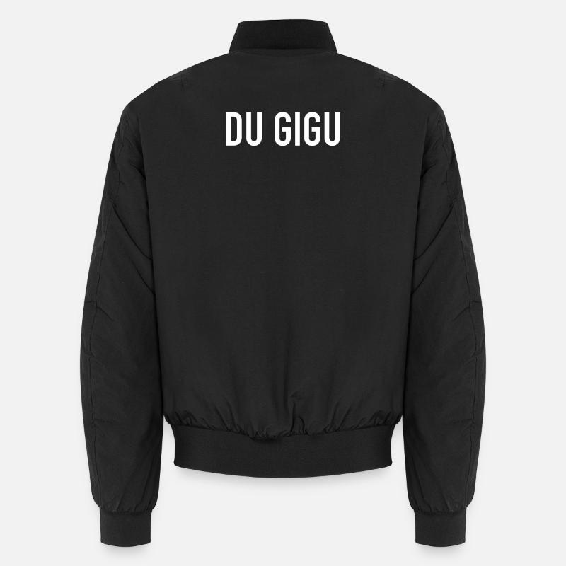 Du Gigu Typography Contrast Unisex Bomber Jacket