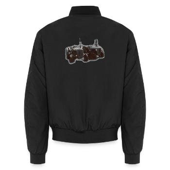 Tractor duo in the field - Unisex Bomber Jacket - black - Back - AI Model Male 185 light (185cm)