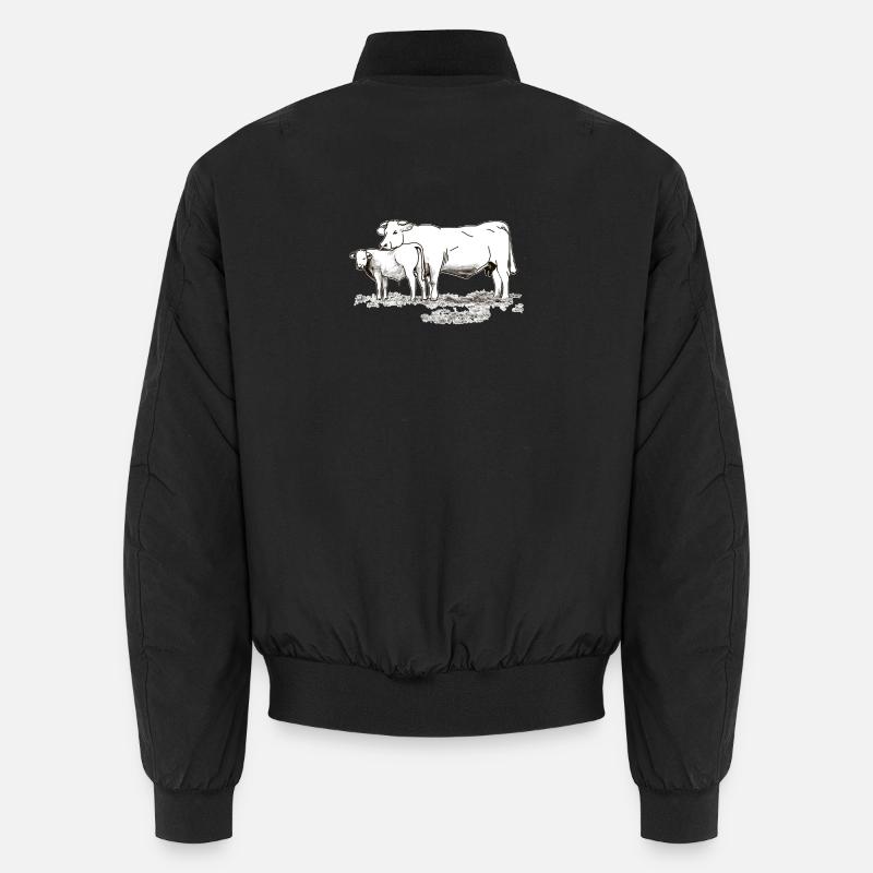 Cow with Calf Farm Gift Farmer Cattle Unisex Bomber Jacket