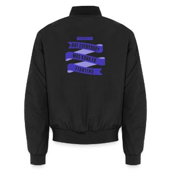 Surely Not Everybody What Kung Fu Fighting - Unisex Bomber Jacket - black - Back - AI Model Male 185 light (185cm)