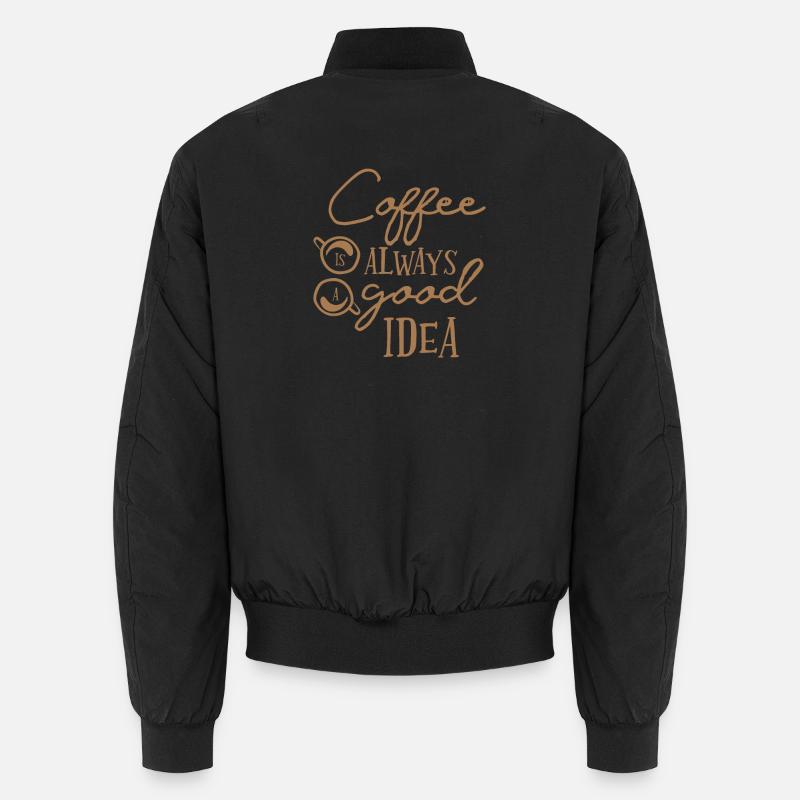 Kaffee - Unisex Bomberjacke - Schwarz