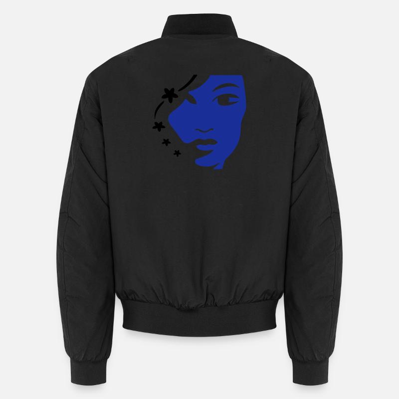 Girl's Face Face Woman's Face - Unisex Bomber Jacket - black
