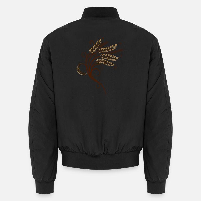 Filigree grain ears, baker, bakery - Unisex Bomber Jacket - black