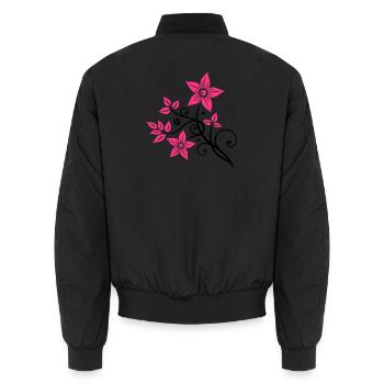 Belle fleurs en filigrane. Élément floral. - Bomber unisexe - noir - Dos - AI Model Male 185 light (185cm)