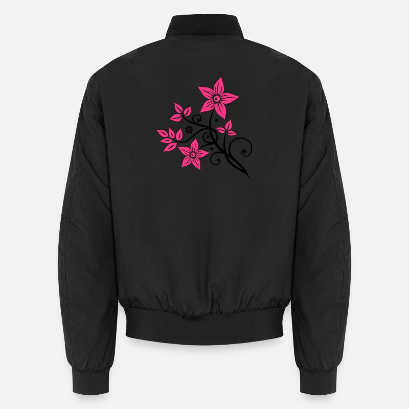 Blumen mit Blättern, Sommer, floral Unisex Bomberjacke