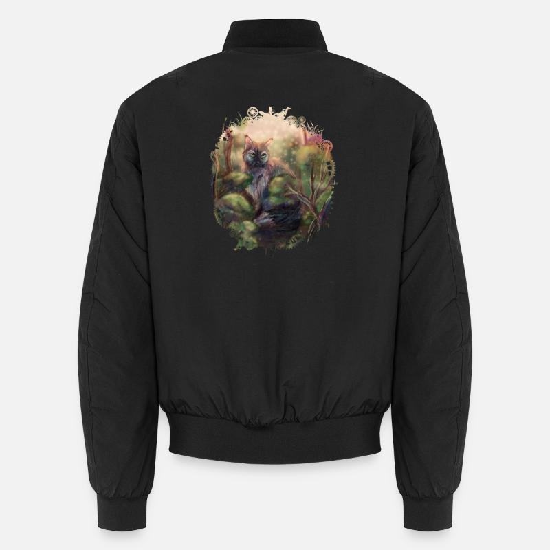 Wild cat in the forest Unisex Bomber Jacket