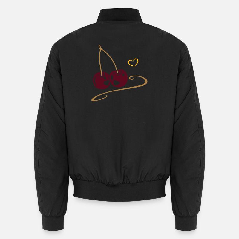 Two cherries with hearts, in love. Unisex Bomber Jacket