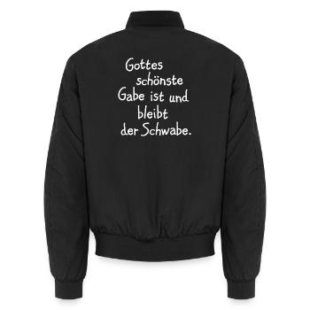 Gottes schönste Gabe ist der Schwabe (Weiß) - Unisex Bomberjacke - Schwarz - Hinten - AI Model Male 185 light (185cm)