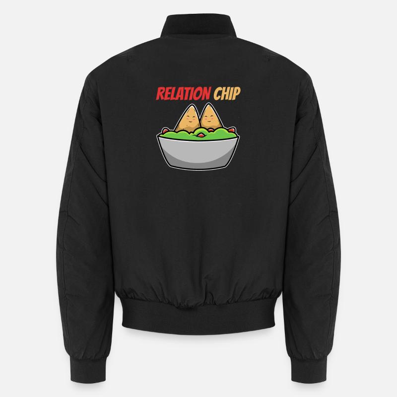 Humorous Avocado Couple with Relation Chip Unisex Bomber Jacket