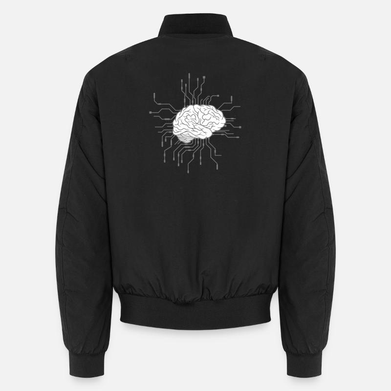 Electronic brain design - Unisex Bomber Jacket - black