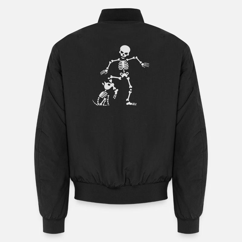 Dog like bones skeleton - Unisex Bomber Jacket - black