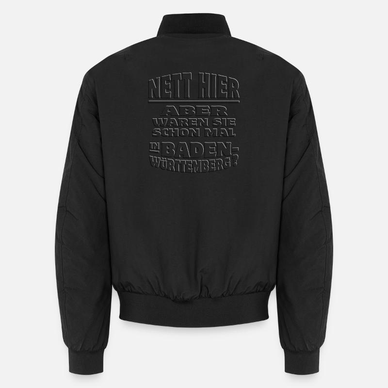 Nett hier - BADEN WüRTTEMBERG embossed - Unisex Bomberjacke - Schwarz