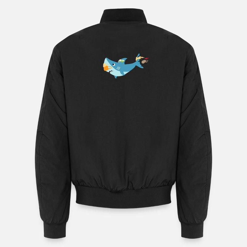 Plastique dans la mer - le requin n'aime plus Bomber unisexe