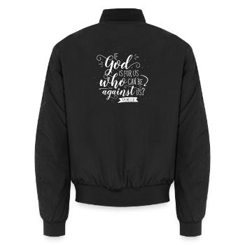 If God Is For Us - Unisex Bomberjacke - Schwarz - Hinten - AI Model Male 185 light (185cm)