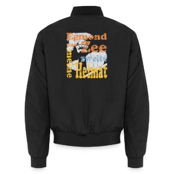 Egmond aan Zee - Unisex Bomberjacke - Schwarz - Hinten - AI Model Male 185 light (185cm)