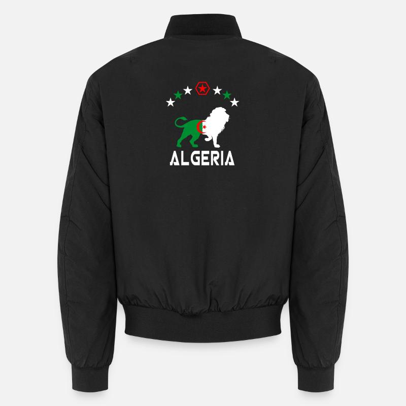 Algeria Lion Flags Design/ Gift - Unisex Bomber Jacket - black