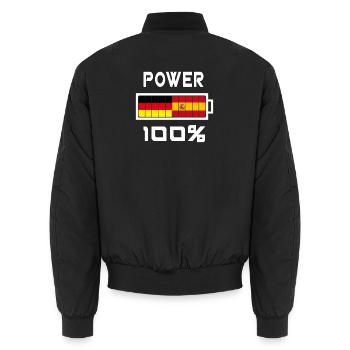 Allemagne et Espagne Power 100% - Bomber unisexe - noir - Dos - AI Model Male 185 light (185cm)