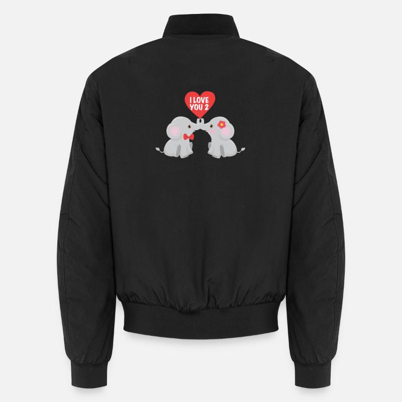 Elefant Elefanten Valentinstag Herz Liebe Geschenk Unisex Bomberjacke
