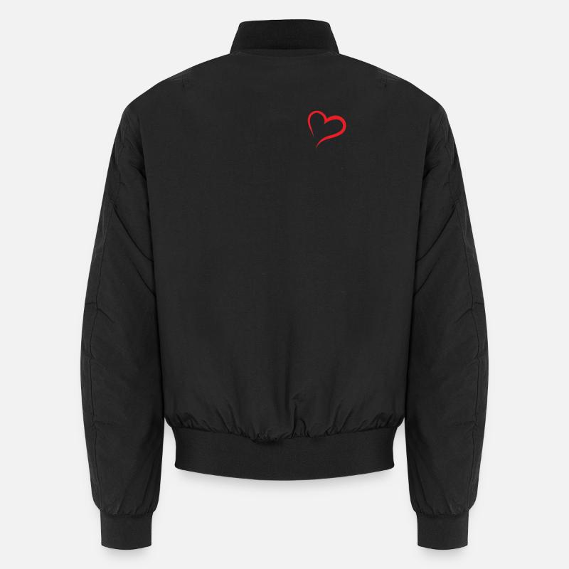 Rotes Herz - Unisex Bomberjacke - Schwarz