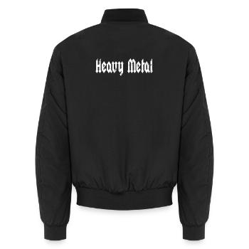 Heavy metal music lettering Metalhead Festival - Unisex Bomber Jacket - black - Back - AI Model Male 185 light (185cm)