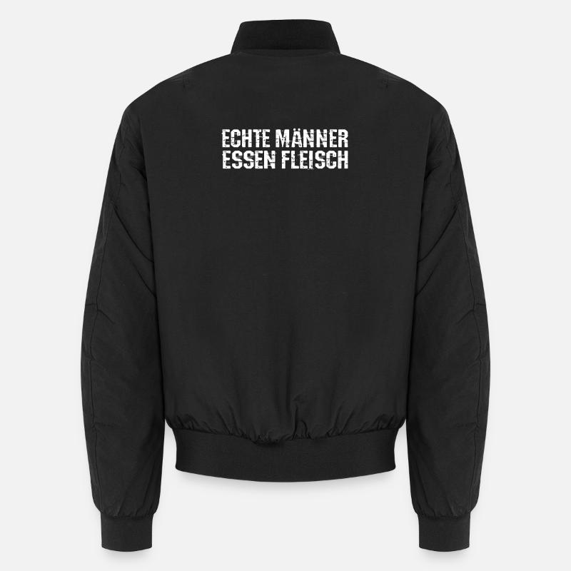 Echte Männer essen Fleisch Unisex Bomberjacke
