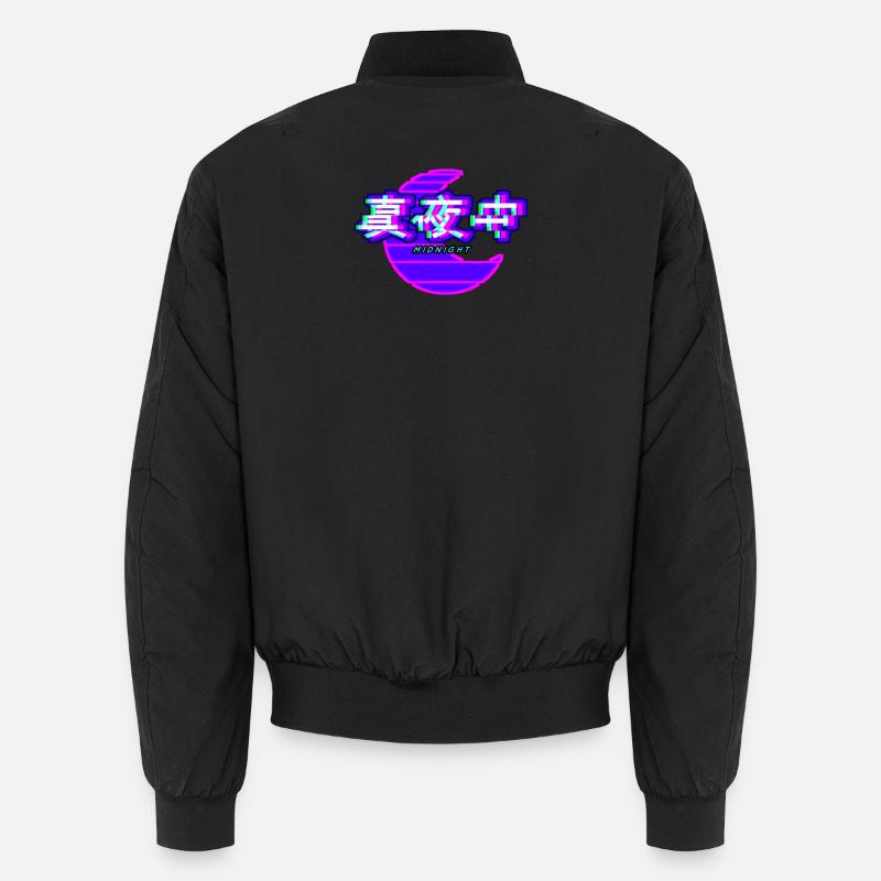 Moon Midnight Kanji Glitch Unisex Bomberjacke