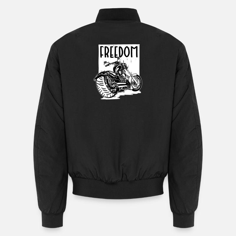 Motorcycle motorbikes biker wild freedom statement Unisex Bomber Jacket