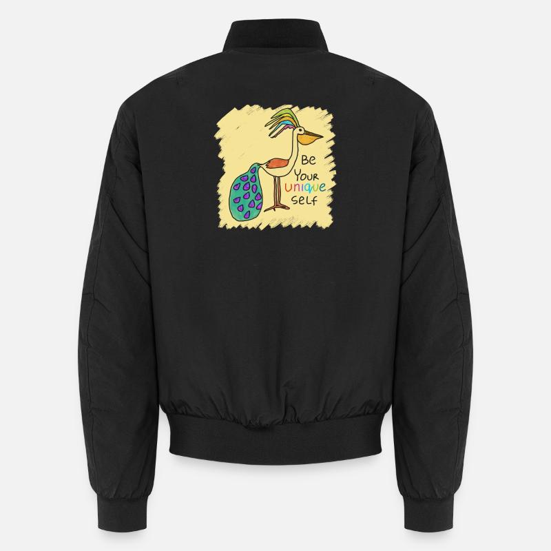 Schöner Vogel, lustig, speziell, einzigartig mit Text Unisex Bomberjacke